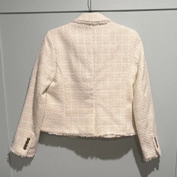 Ann Taylor Ivory Textured Tweed Blazer - Picture 3 of 14